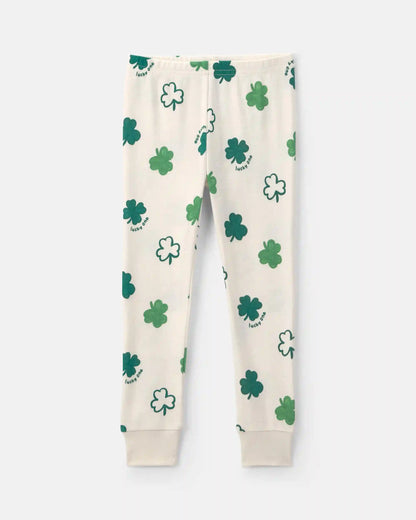 Toddler St Patrick's Day Cotton Snug Fit 2-Piece Pajama Set - Green/Cream