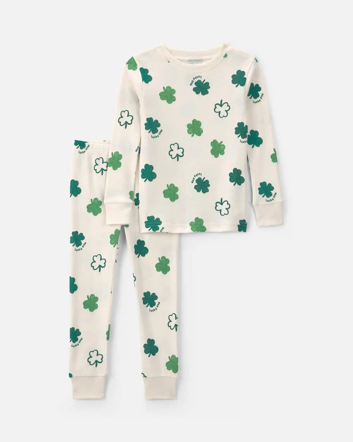 Toddler St Patrick's Day Cotton Snug Fit 2-Piece Pajama Set - Green/Cream