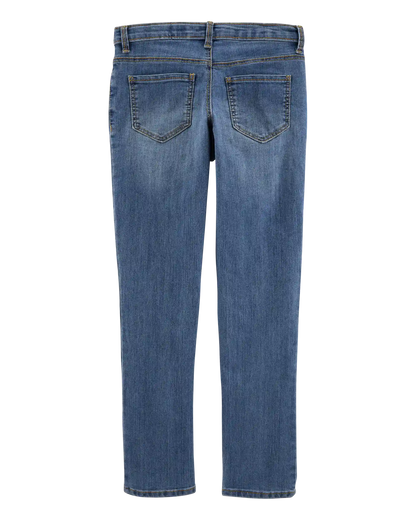 Girls Medium Wash Skinny-Leg Jeans
