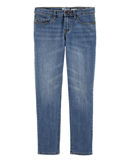 Girls Medium Wash Skinny-Leg Jeans
