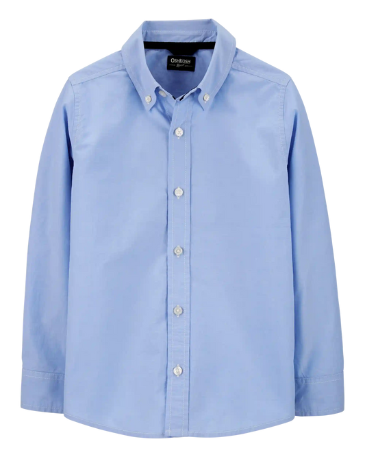 Boys Uniform Button-Front Shirt - Blue