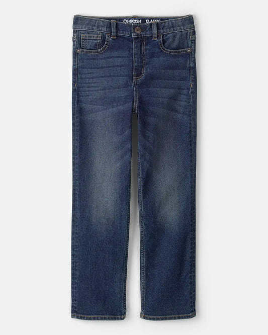 Boys Dark Wash Relaxed-Fit Classic Jeans