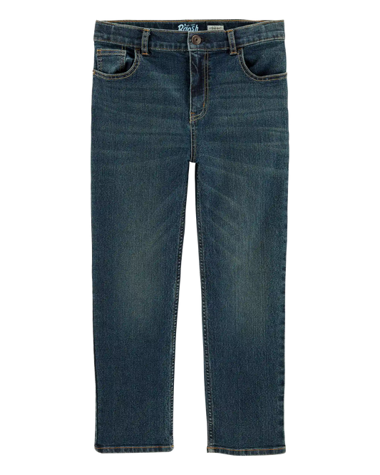 Kid Husky Fit Straight Jeans in Dark Rinse