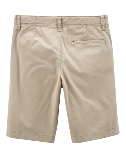 Boys Stretch Chino Uniform Shorts - Khaki