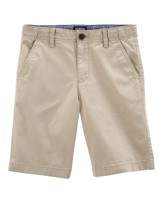 Boys Stretch Chino Uniform Shorts - Khaki