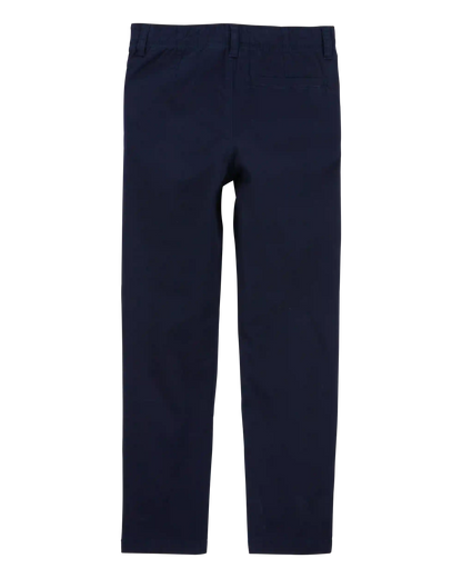 Boys Husky Fit Stretch Chino Pants - Navy