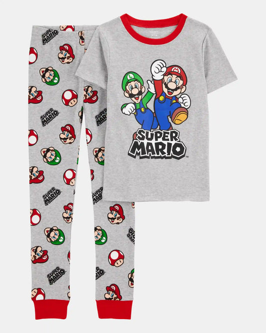 Boys Super Mario Bros™ Snug Fit Cotton 2-Piece Pajamas - Heather