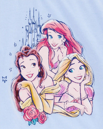 Kid Disney© Princess Loose-Fit 2-Piece Pajamas - Blue