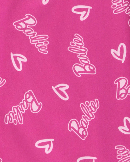 Kid Barbie Coat Style Loose Fit 2-Piece Pajamas - Pink