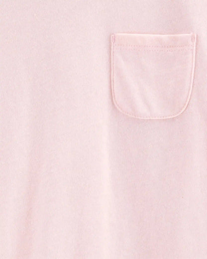 Kid Solid Short-Sleeve Fashion Top - Pink