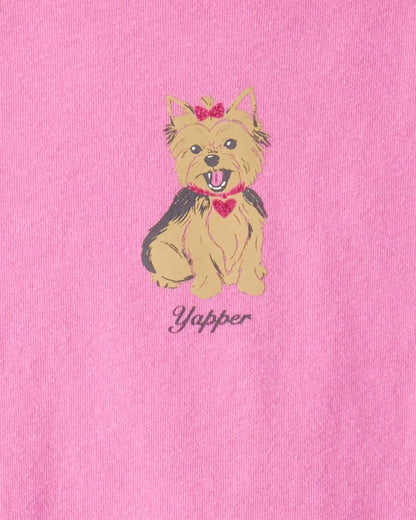 Girls Dog Long-Sleeve Graphic Tee - Pink
