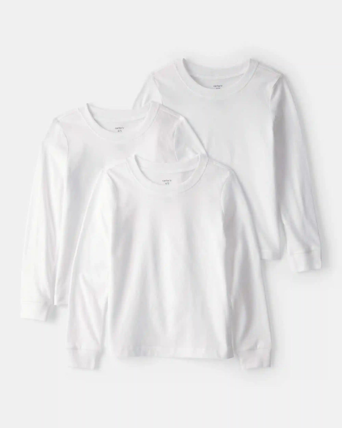 Boys 3-Pack Long-Sleeve Undershirts - White