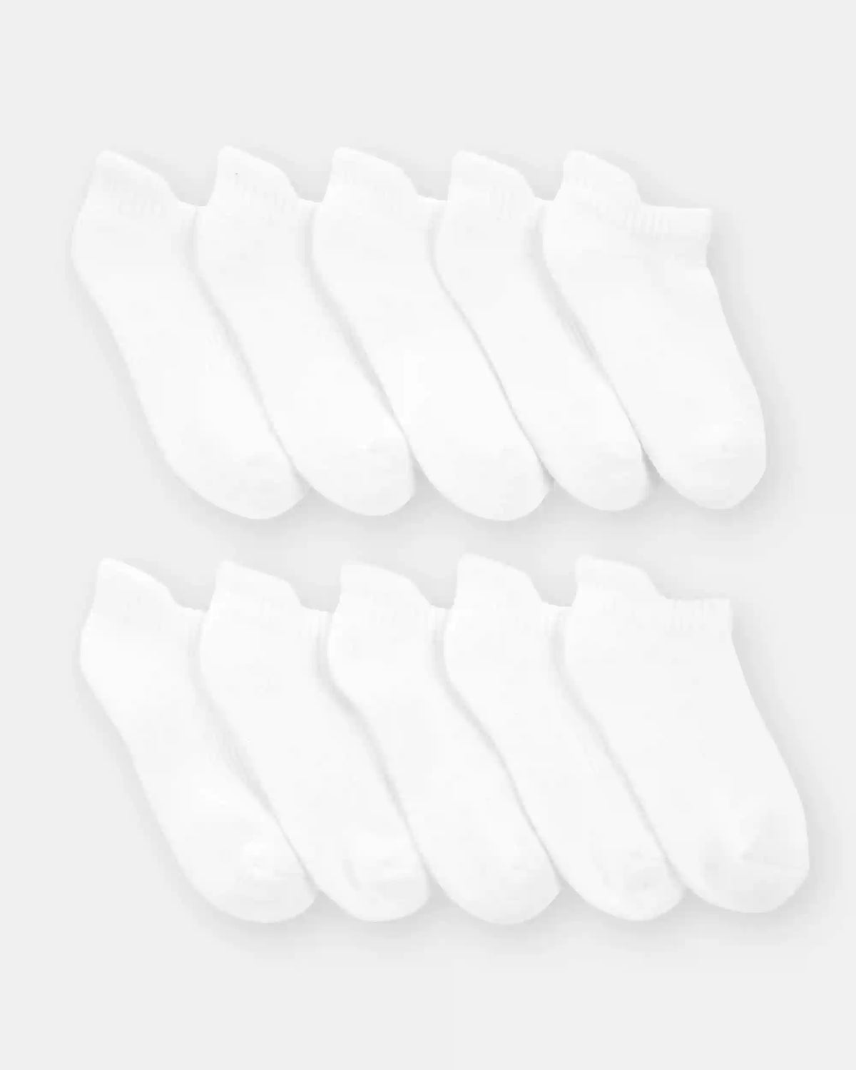 Boys 10-Pack No Show Socks - White