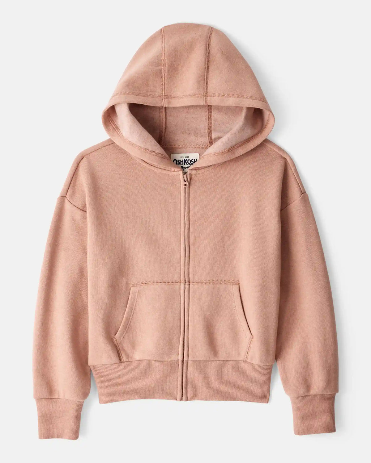 Girls DayDream Fleece Long-Sleeve Hooded Zip-Up Jacket - Brown