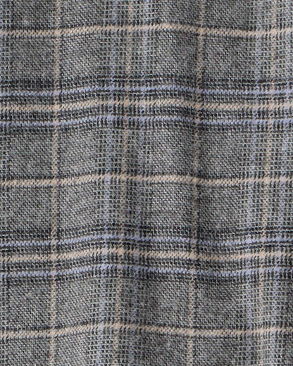 Girls Plaid Cotton Long-Sleeve Fashion Jacket - Grey