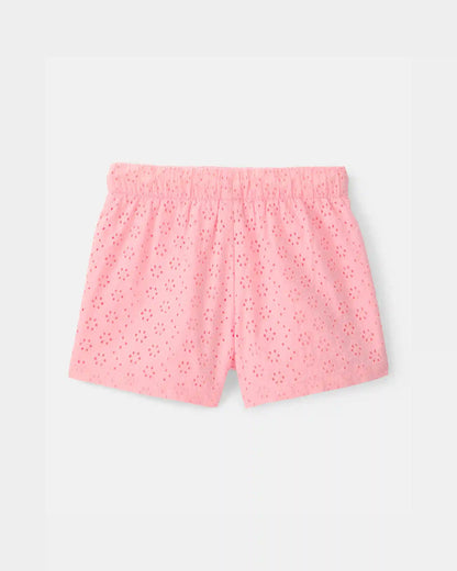 Girls Eyelet Shorts - Pink
