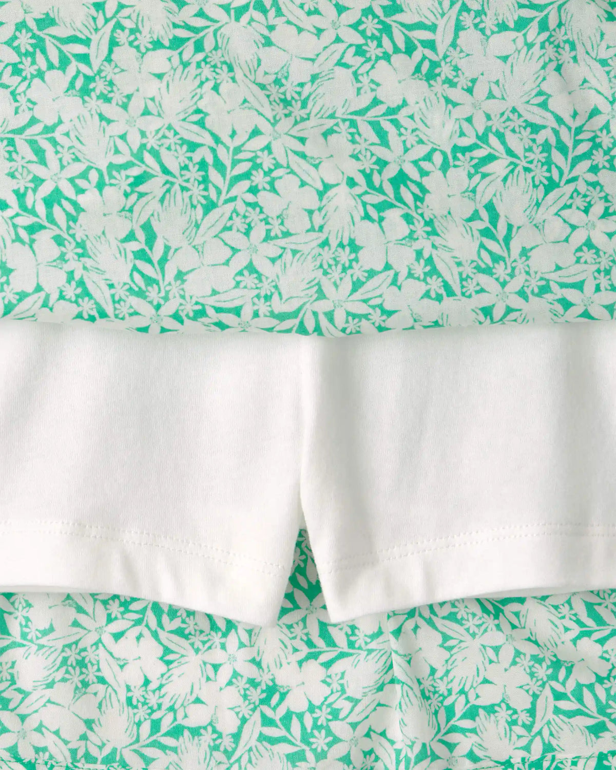 Girls 2-Piece Floral Sleeveless Top & Skort Set - Green/Ivory