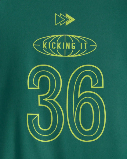 Boys 'Kicking It' Active Graphic Tee - Green