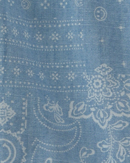 Boys Bandana Floral Chambray Short - Blue
