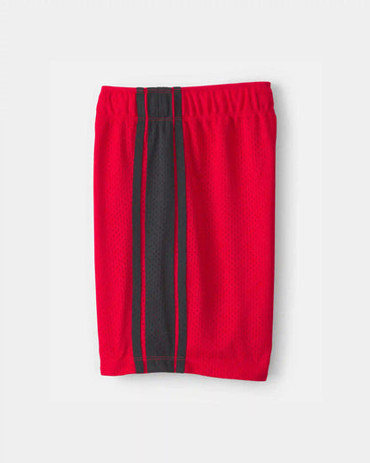 Boys Striped Mesh Active Shorts - Red