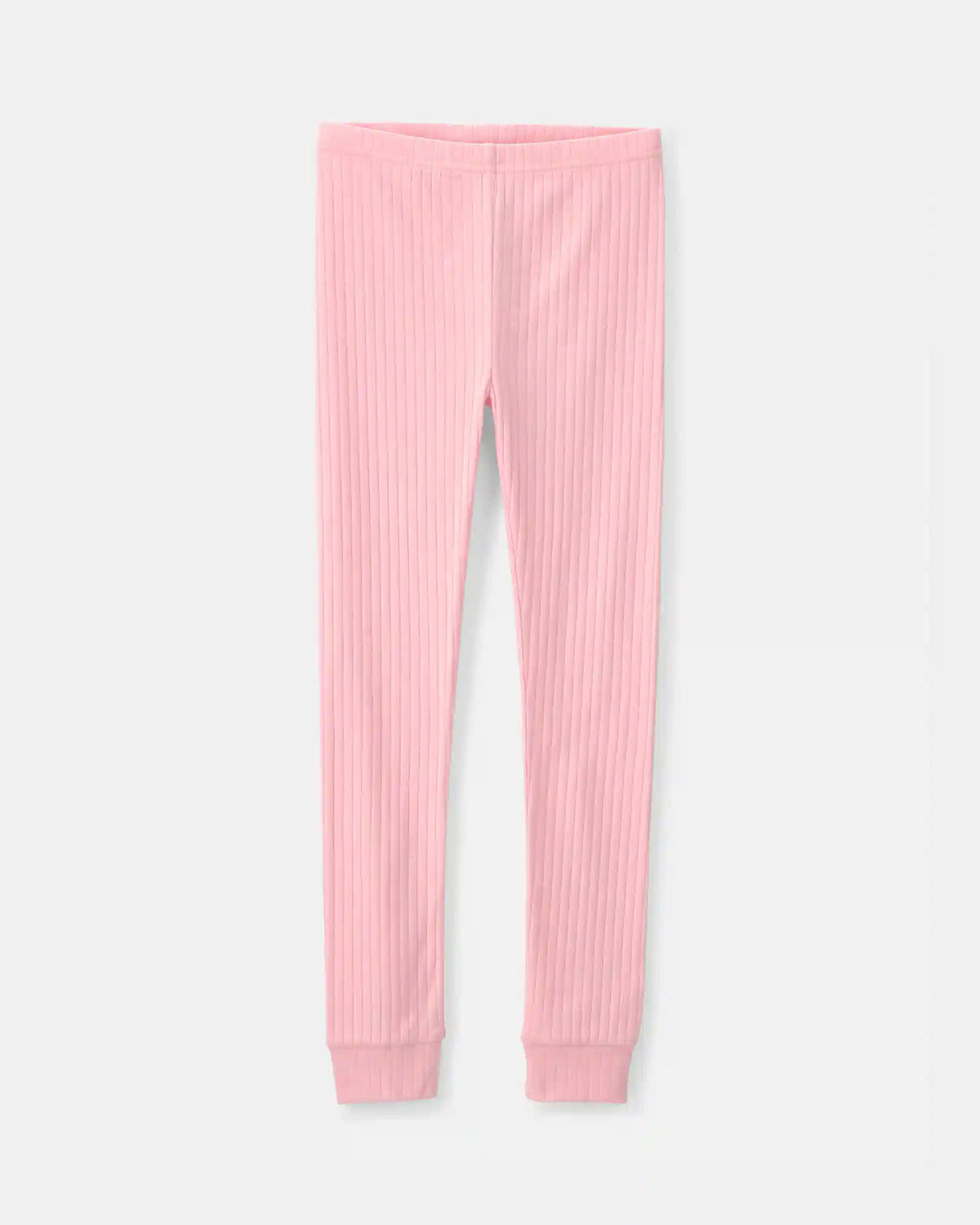 Girls Butterfly Rib Snug Fit 2-Piece Pajama Set - Pink