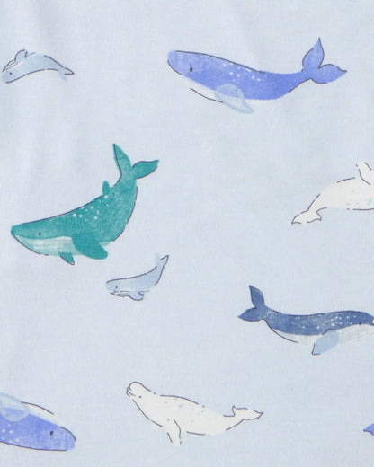 Boys Whale PurelySoft Short-Sleeve Snug Fit 2-Piece Pajama Set - Blue
