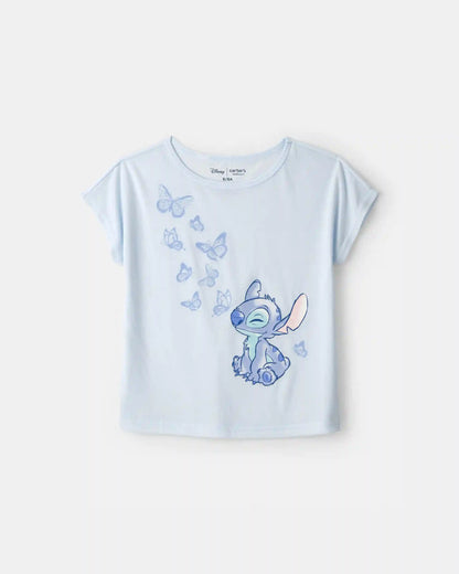 Girls 2-Piece Disney© Lilo & Stitch Short-Sleeve Pajama Set - Blue