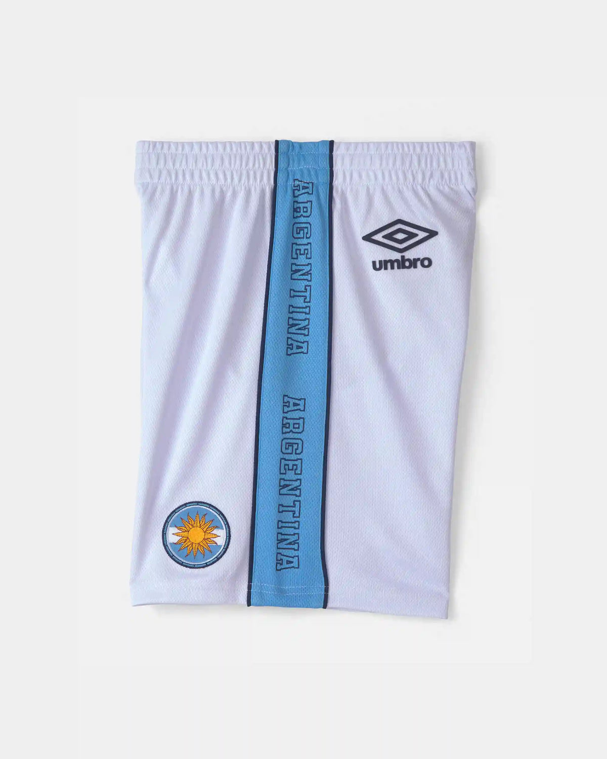 Kids Umbro Argentina Mesh Soccer Shorts - Light Blue/White