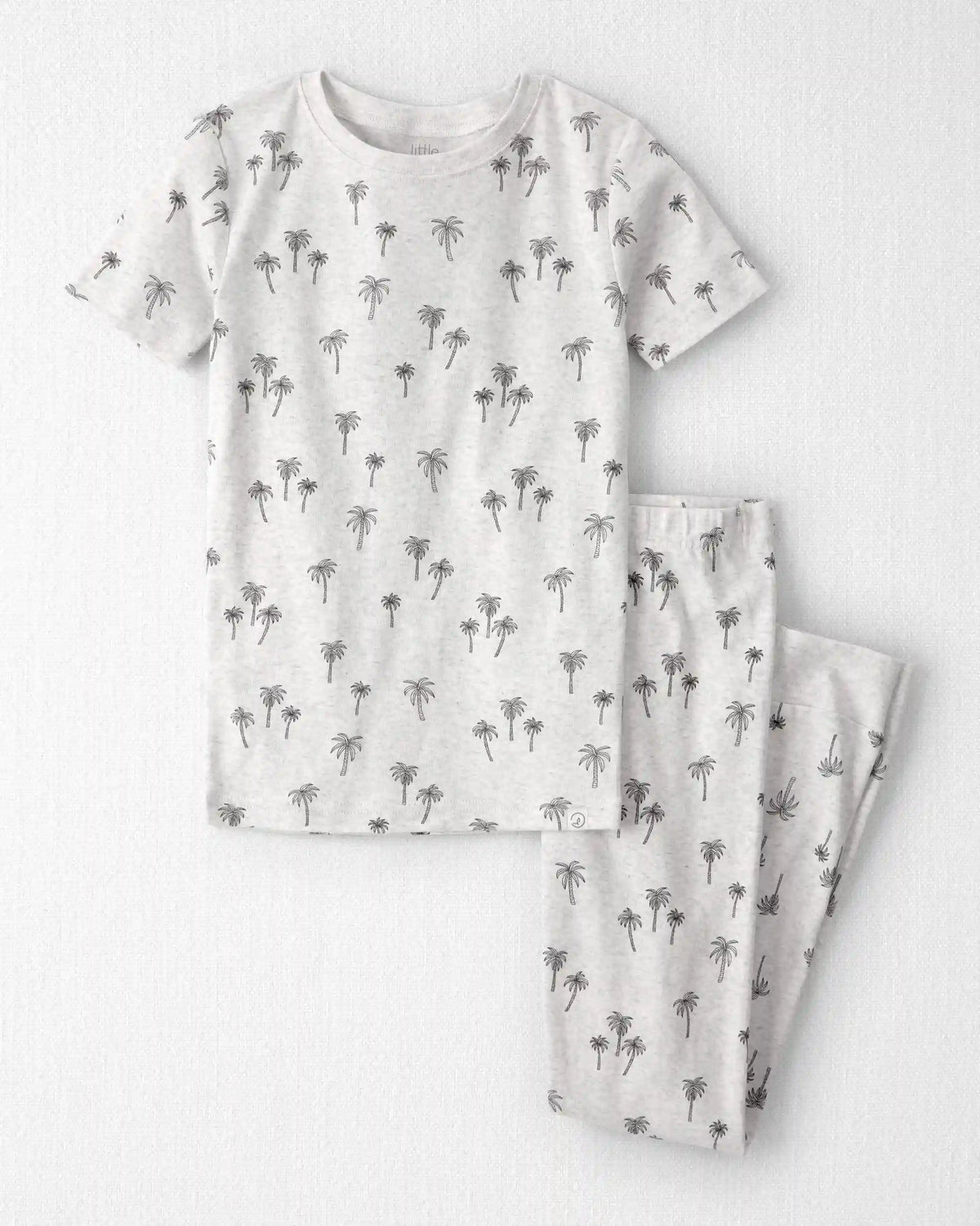 Kid 2-Piece Organic Cotton Pajamas in Palm Trees