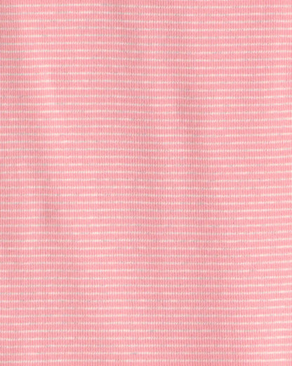 Girls 2-Piece Organic Cotton Ribbed Pyjama Set in Stripes