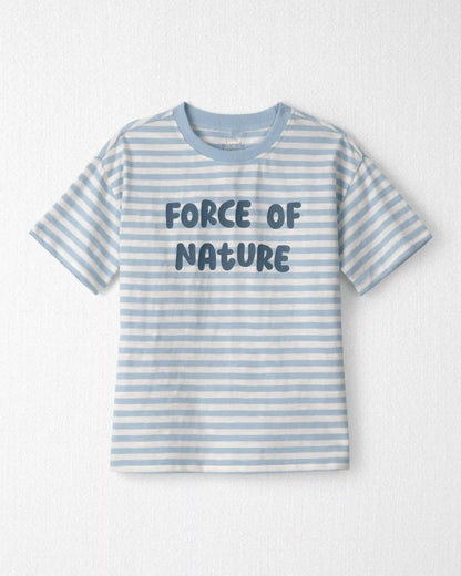 Kids Organic Cotton 'Force of Nature' Tee in Stripes