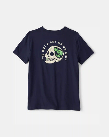 Boys Skull Graphic Tee - Blue