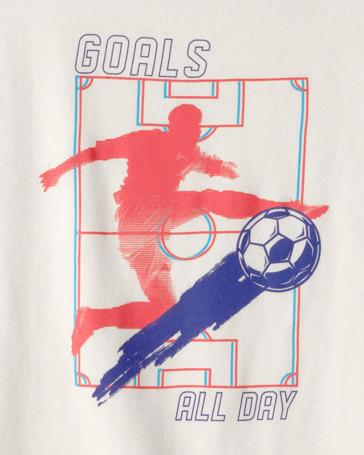 Kids Soccer Goals Graphic Tee - Cream