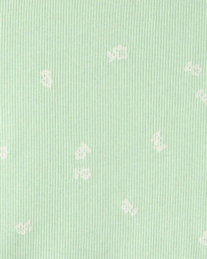 Girls Floral Short-Sleeve Dress - Green