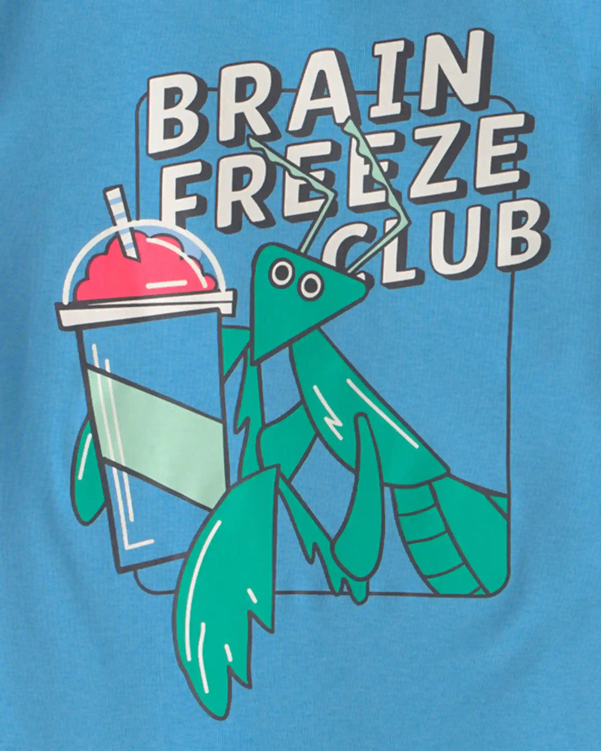 Boys 'Brain Freeze Club' 100% Cotton 4-Piece Pajama Set - Blue/Green