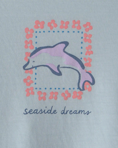 Girls 2-Piece Dolphin Sleeveless Pajama Set - Blue
