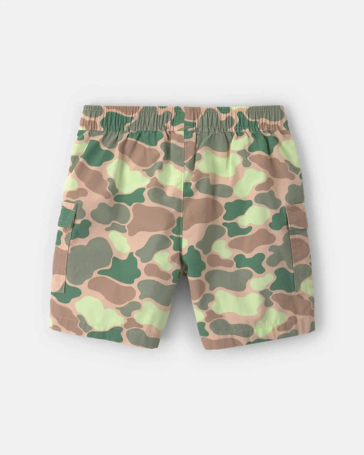 Boys Camo Canvas Cargo Shorts - Green