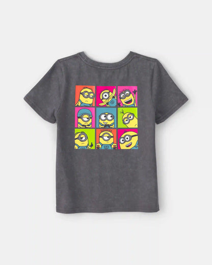 Girls Despicable Me Minions Graphic Tee - Grey