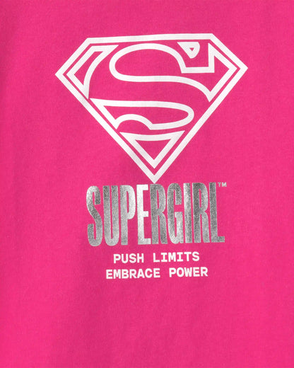 Girls Supergirl Graphic Tee - Pink