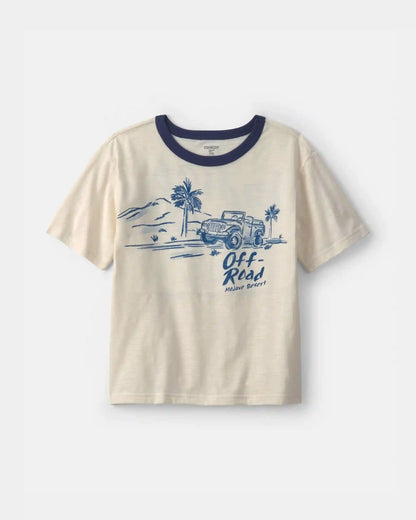 Boys 'Off-Road' Car Graphic Tee - Cream