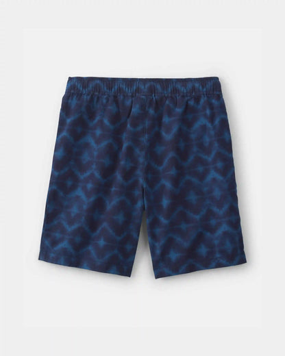 Boys Shibori Twill Cargo Shorts - Blue