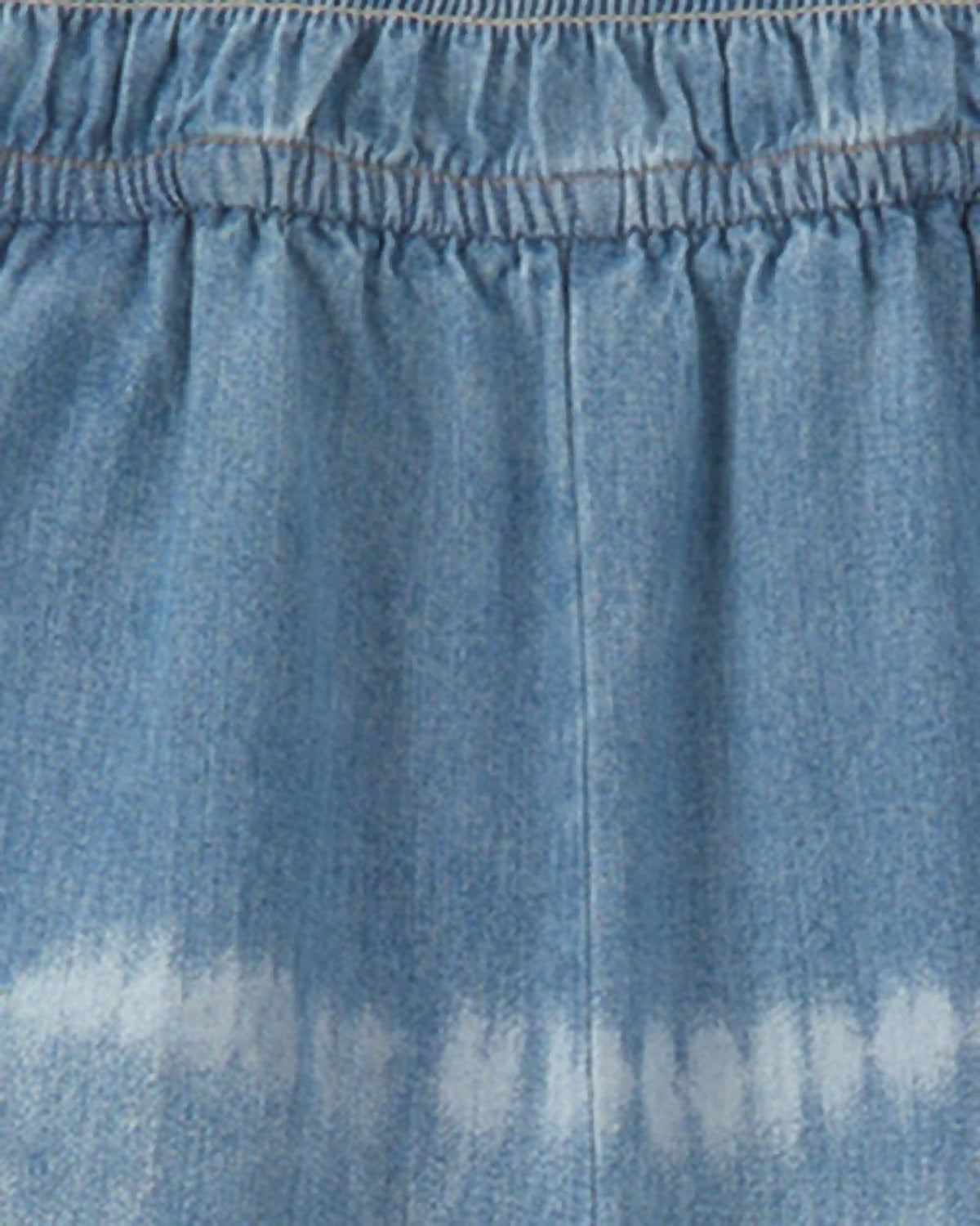 Girls Tie-Dye Smocked Denim Wide-Leg Jumpsuit - Medium Wash