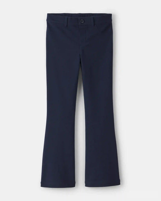 Girls Uniform Ponte Flare Pants - Navy