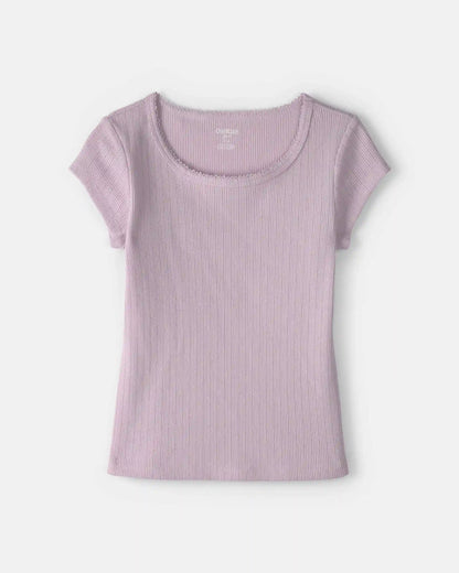 Girls Ribbed Top - Purple