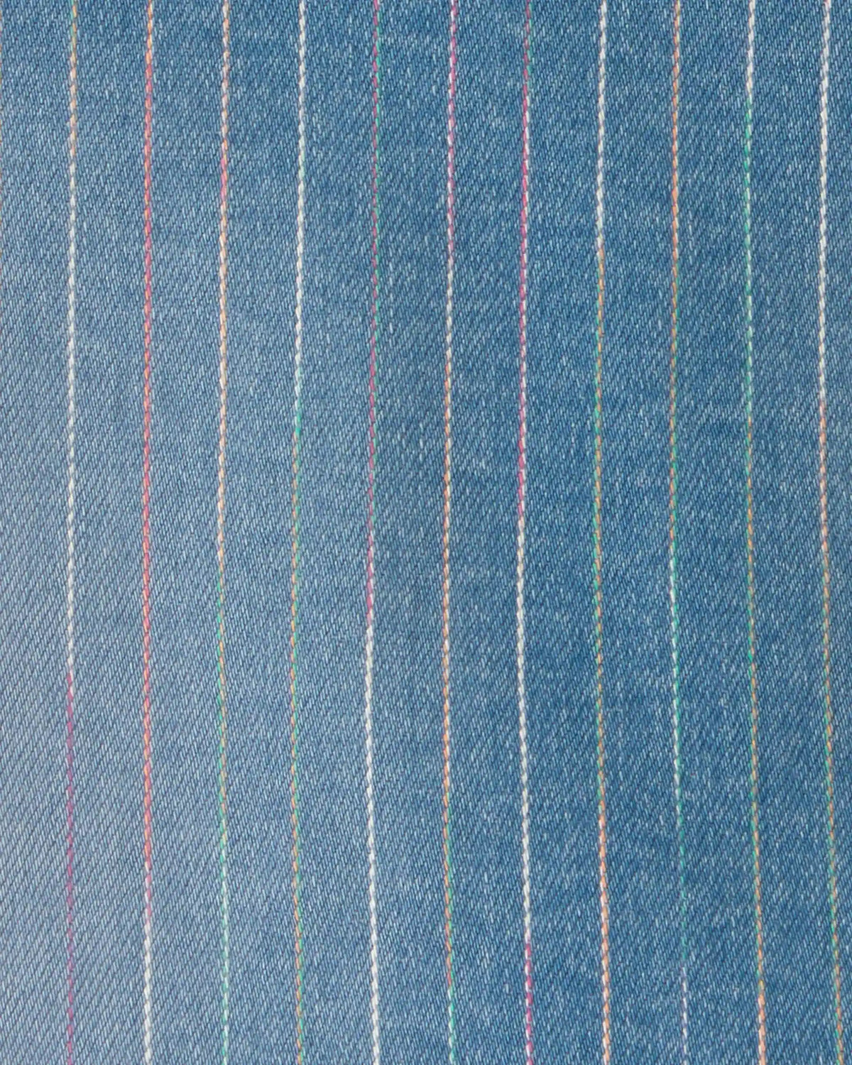 Girls Rainbow Stripe Denim Wrap Skort - Medium Wash
