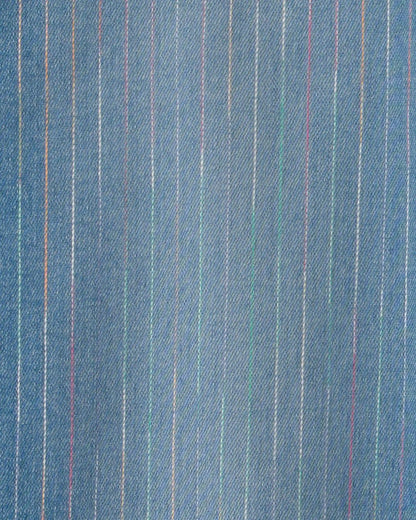 Girls Rainbow Stripe Cropped Wide-Leg Jeans - Medium Wash