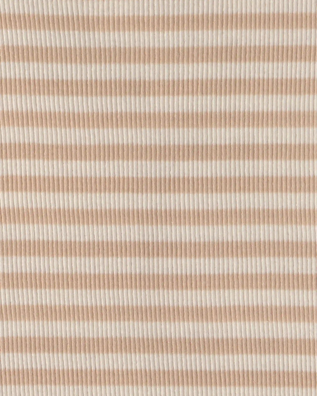 Girls Stripe Ribbed Top - Brown/Ivory