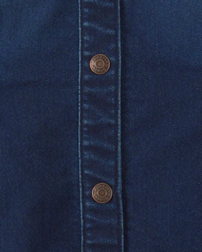 Girls Denim Button-Up Utility Dress - Dark Wash