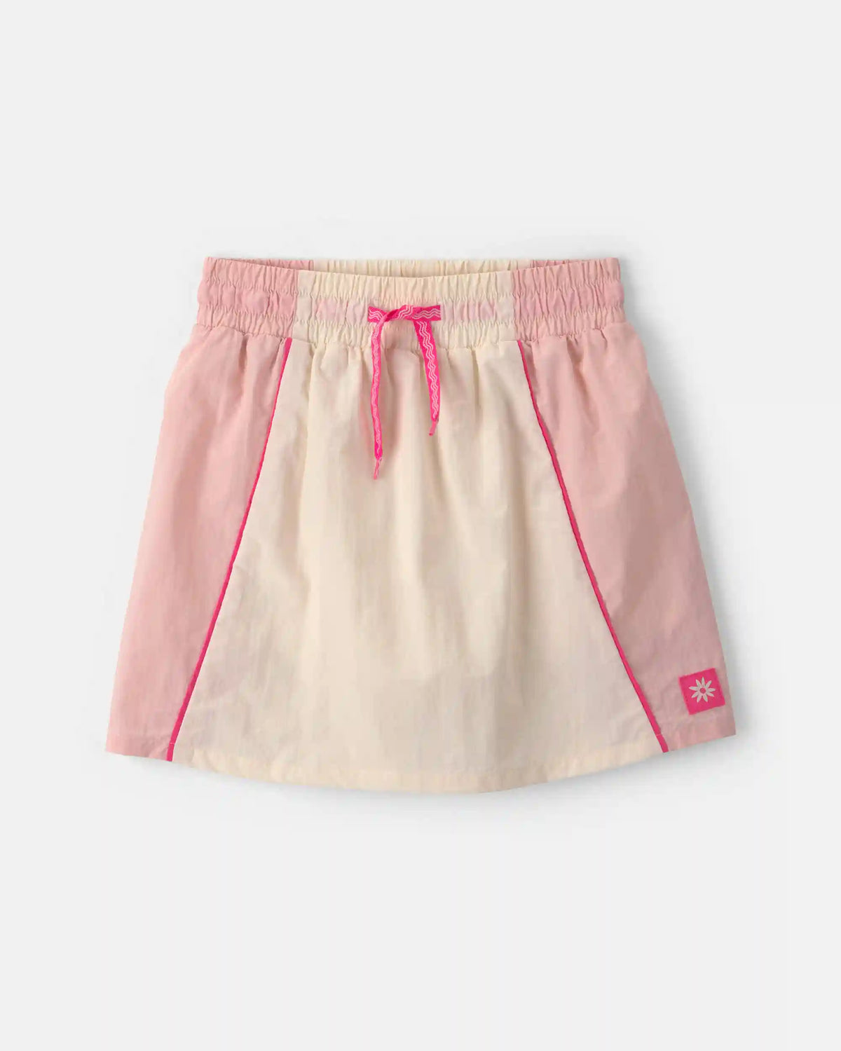 Girls Colorblock Skort - Ivory/Pink