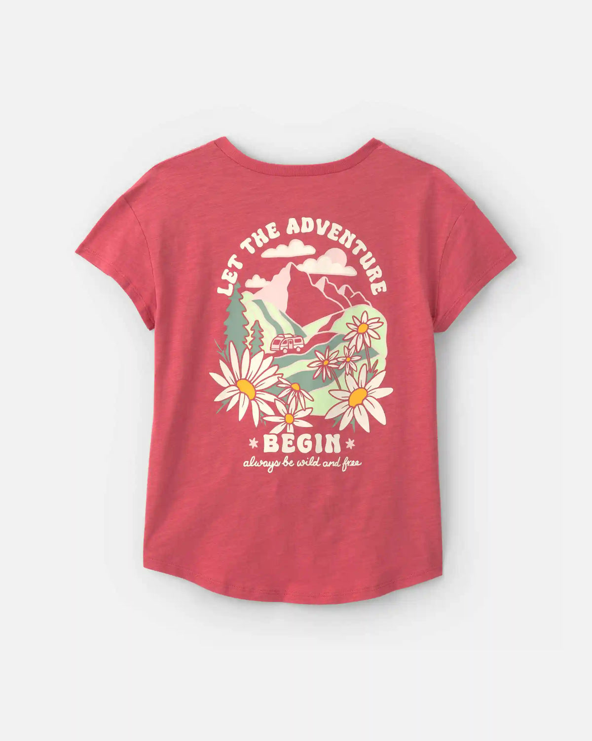 Girls 'Adventure Crew' Graphic Tee - Red